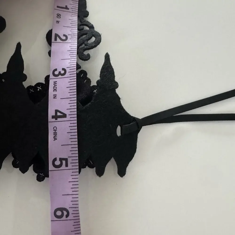 Black Rose Flower Crown Women Girls Tie On Gothic Floral Headband Costume
